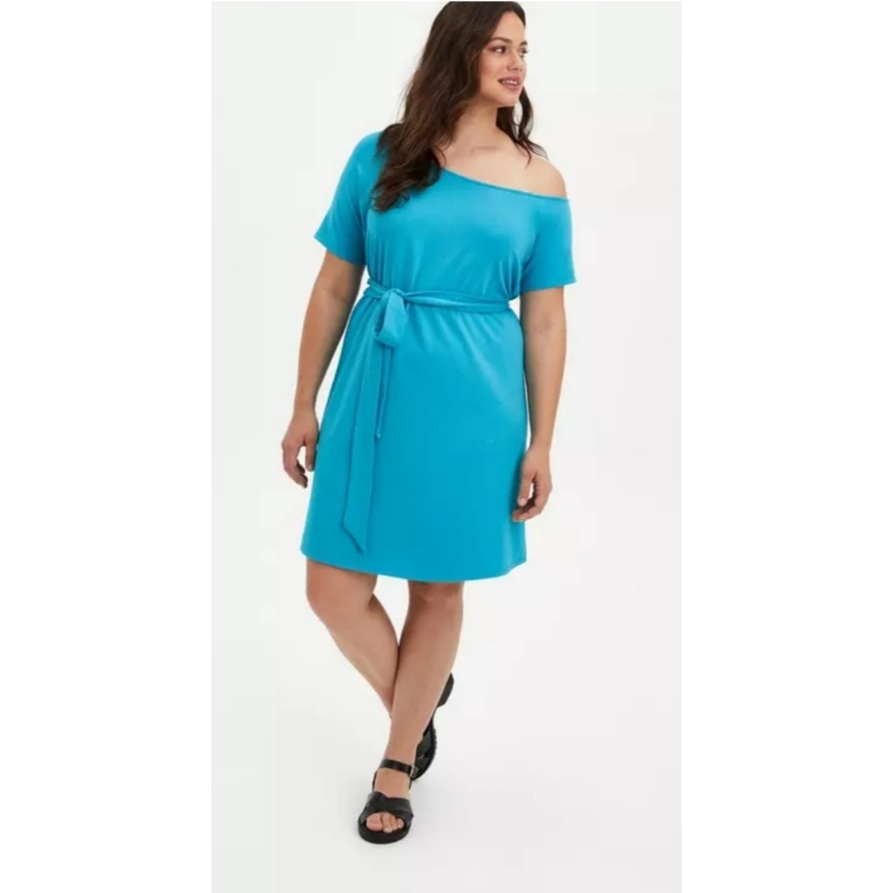 torrid | Mini French Terry Off-Shoulder Tee Shirt Dress